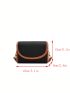 Mini Flap Square Bag Litchi Embossed Contrast Binding