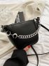 Small Satchel Bag Metal Decor Chain Strap