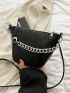 Small Satchel Bag Metal Decor Chain Strap