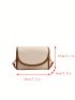 Mini Flap Square Bag Litchi Embossed Contrast Binding