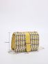 Mini Square Bag Houndstooth Pattern Chain Strap