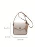 Mini Square Bag Letter Embossed Flap PU