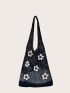 Fashion Hollow Out Design Flower Detail Crochet Bag Holiday Leisure Medium