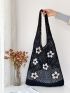 Fashion Hollow Out Design Flower Detail Crochet Bag Holiday Leisure Medium