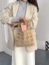 Women's Single Shoulder Bag Tote Bag, Mini Crochet Bag, Women's Simple Woven Tote Bag