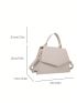 White Square Bag Top Handle Flap PU