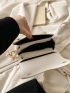 Mini Saddle Bag Flap White PU