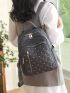 Medium Fashion Backpack Studded Decor