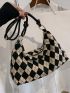 Medium Hobo Bag Argyle Pattern