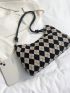 Medium Hobo Bag Argyle Pattern