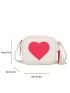 Mini Square Bag Heart Pattern Tassel Decor