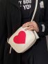 Mini Square Bag Heart Pattern Tassel Decor