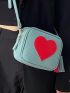 Mini Square Bag Heart Pattern Tassel Decor