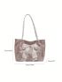 Medium Tote Bag Bow Decor Double Handle