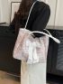 Medium Tote Bag Bow Decor Double Handle