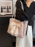 Medium Tote Bag Bow Decor Double Handle