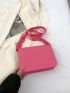 Mini Square Bag Funky Neon-pink Flap Adjustable Strap PU