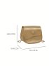 Mini Saddle Bag Solid Flap Chain PU