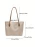 Double Handle Shoulder Tote Bag Zipper PU