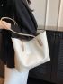 Double Handle Shoulder Tote Bag Zipper PU