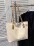 Double Handle Shoulder Tote Bag Zipper PU