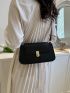 Twist Lock Square Bag PU Black