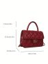 Mini Square Bag Quilted Detail Twist Lock Top Handle Flap Chain PU