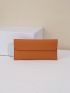 PU Long Wallet Orange Minimalist