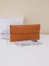 PU Long Wallet Orange Minimalist