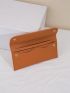 PU Long Wallet Orange Minimalist