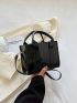 Minimalist Square Bag Mini Double Handle Black