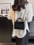 Minimalist Square Bag Mini Double Handle Black