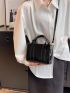 Minimalist Square Bag Mini Double Handle Black