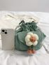 Minimalist Bucket Bag Mini Flower Decor