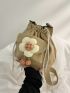 Minimalist Bucket Bag Mini Flower Decor