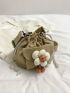 Minimalist Bucket Bag Mini Flower Decor