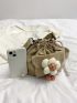 Minimalist Bucket Bag Mini Flower Decor