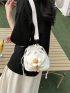 Mini Bucket Bag Flower Decor Drawstring