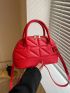 Quilted Dome Bag Small Double Handle Zipper