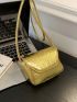 Crocodile Embossed Square Bag Mini Flap Funky