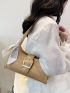 New Solid Stone Pattern Twilly Scarf Decor Contrast Buckle Fashion Women's Shoulder Bag