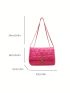 Small Flap Square Bag Quilted Pattern Neon Pink Funky