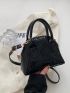 Crocodile Embossed Dome Bag Mini Zipper