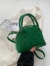 Crocodile Embossed Dome Bag Mini Zipper Green