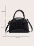 Crocodile Embossed Dome Bag Mini Zipper