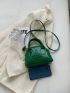 Crocodile Embossed Dome Bag Mini Zipper Green