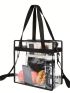 Clear Bag, Stadium Approved Clear Tote Bag With Zipper Waterproof Crossbody Messenger Shoulder Bag Adjustable Strap