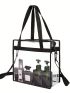 Clear Bag, Stadium Approved Clear Tote Bag With Zipper Waterproof Crossbody Messenger Shoulder Bag Adjustable Strap