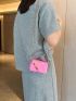 Quilted Square Bag Mini Flap Pink