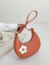 Letter Graphic Hobo Bag Mini With Bag Charm